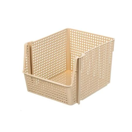 Корзина 10л 294*250*180мм пластик ЛОФТ латте штабелируемая (12)