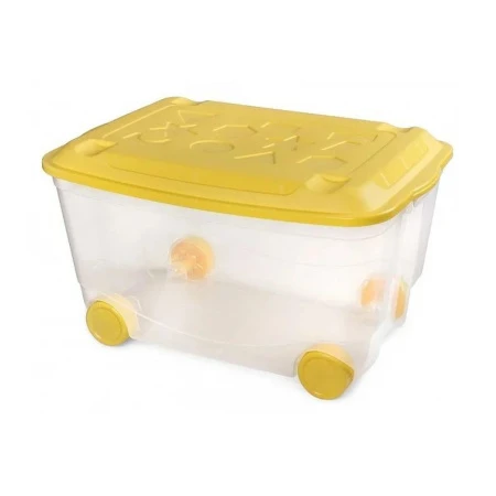 Ящик для игрушек 45л 58*39*33,5см пластик на колесах бесцветный (4)