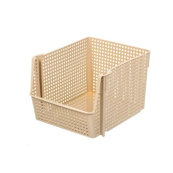 Корзина 10л 294*250*180мм пластик ЛОФТ латте штабелируемая (12)