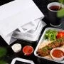 Пакет бумажный с плоскими ручками 32*20*22см белый (300)