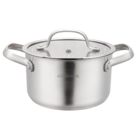 Кастрюля 3,1л нерж.сталь NORD (d20см, h11,5см, стекл.крышка) GR01-D-20 (4)