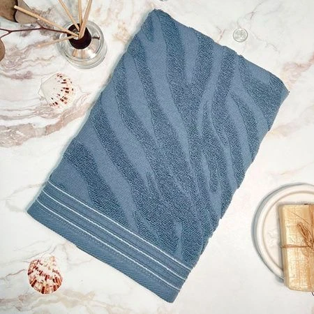 Полотенце махровое 30*70см Сафари 08-191 темно-голубой 450г