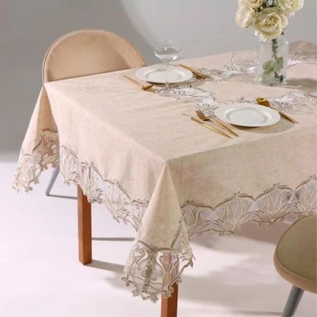 Скатерть 150*220 ±5см Ажурная, 100% полиэстер