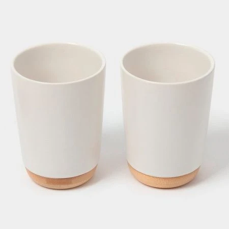 Набор для ванной "Эко" 4 предмета (мыльница. дозатор для мыла, 2 стакана), цвет белый   6851678