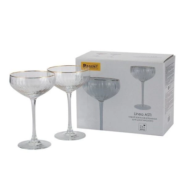 Бокалы-креманки для шампанского набор 2шт 310мл стекло ASTI 81-604  (12)