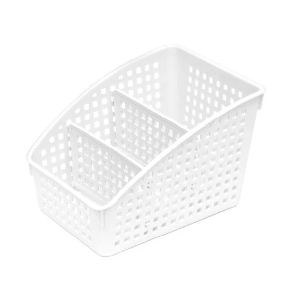 Органайзер с перегородками широкий 180*135*120мм пластик ЛОФТ белый (14)