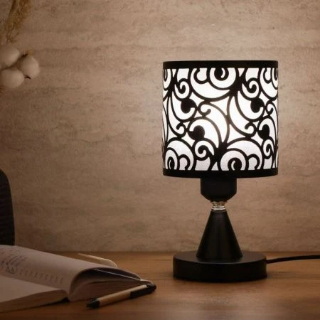 Лампа настольная с абажуром 27см металл/пластик HG-59 (24)