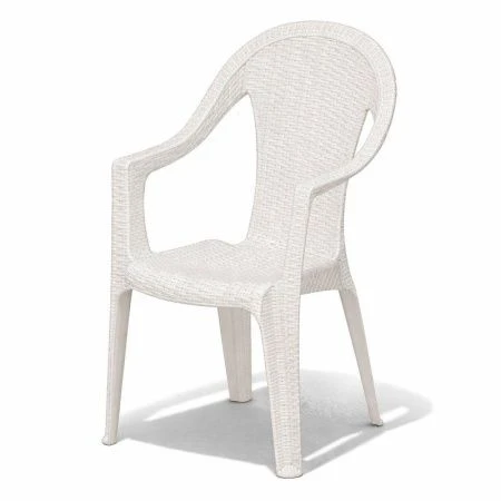 Кресло 410*550*910мм пластик Элластик плетеное белое (max нагр. 150кг) (1)