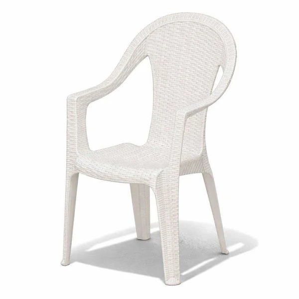 Кресло 410*550*910мм пластик Элластик плетеное белое (max нагр. 150кг) (1)