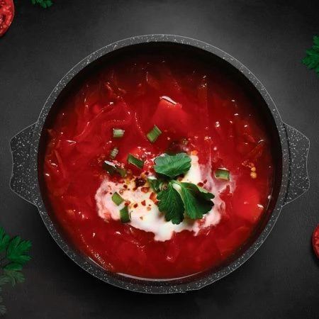 Кастрюля 8л алюминий АП ГРАНИТ BLACK стекл.крышка 30см (3)