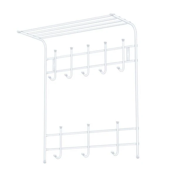 Вешалка с полкой 2-х ярусная 600*745*250мм металл белая матовая ВПТ8 (5)