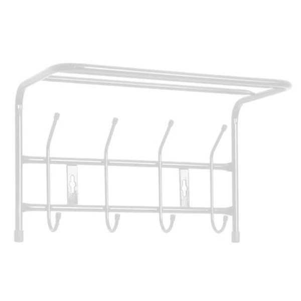 Вешалка с полкой настенная 400*238*268мм металл белая матовая ВП4 (5)