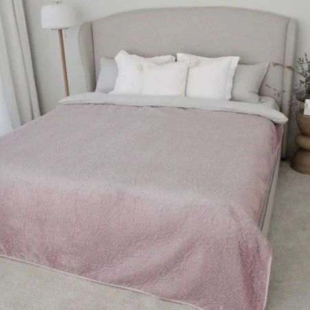 Покрывало евро 200*220 стеганое Tressa пыльно-розовый ВЫВОД