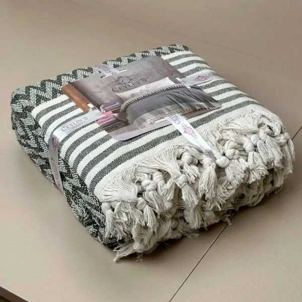 Покрывало жаккард 230*210 FAMILY зелёный