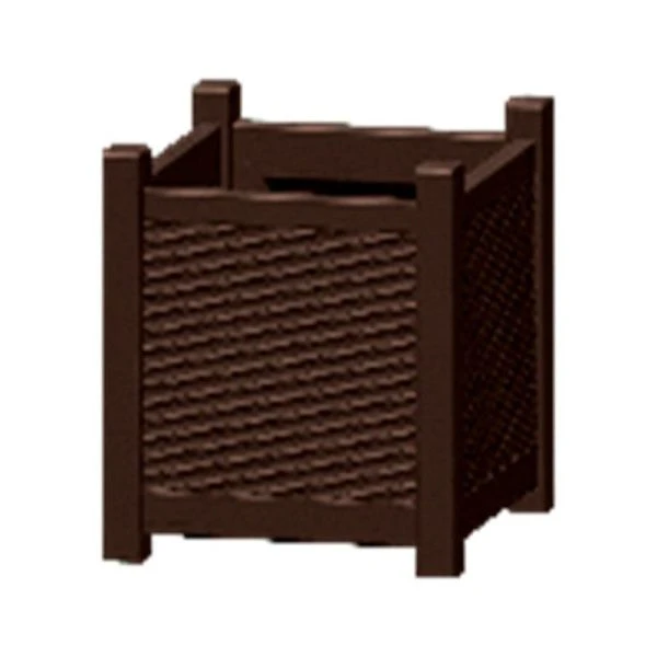 Кашпо 70л 530*530*470мм пластик ПРОВАНС плетеное квадратное шоколадное (1)