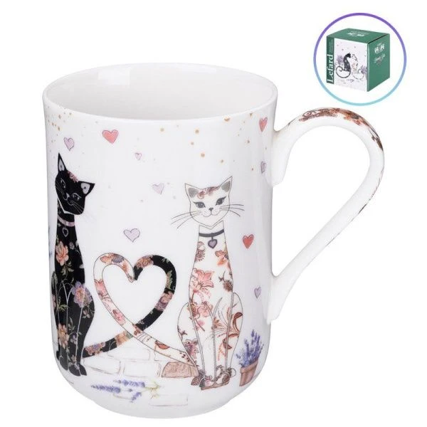 Кружка 330мл фарфор ЛАВАНДОВЫЕ КОТЫ (24)