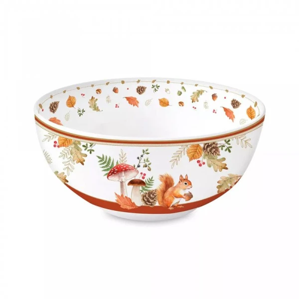 Салатник 2500мл 23*10см фарфор Autumn Breeze Белка и грибы белый EL-R1192/AUBR (12)