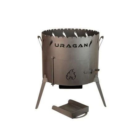 Печь походная 36см нерж.сталь толщ. 2мм УРАГАН с дверцей (1)