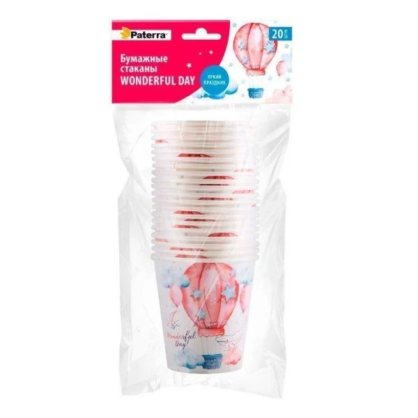 Стаканы  бум. Wonderful  20шт в уп. 250мл PATERRA (10)
