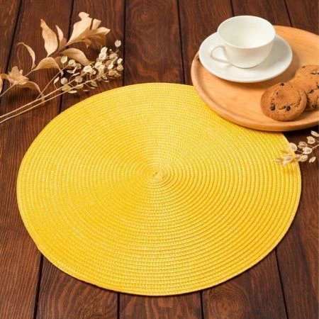 Салфетка сервировочная ПВХ 38см Классика желтый