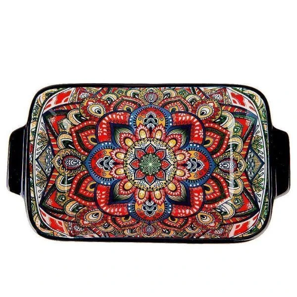 Блюдо для запекания 22,5*12,5см 600мл фарфор ARABESQUE синий (9)