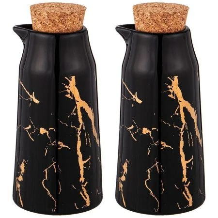 Набор для масла и уксуса 2пр 200мл 14*6,5см фарфор FANTASY черный (24)