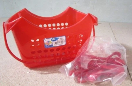 яяяКорзина для прищепок IRAK 2,25л 15*24*13,5см красный перламутр (60)