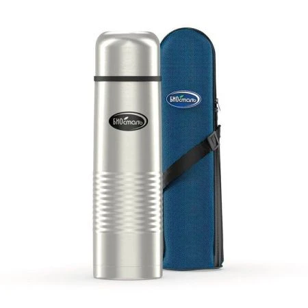 Термос 1,2л (32-40ч) нерж.сталь с чехлом NB-1200B