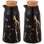 Набор для масла и уксуса 2пр 200мл 14*6,5см фарфор FANTASY черный (24)