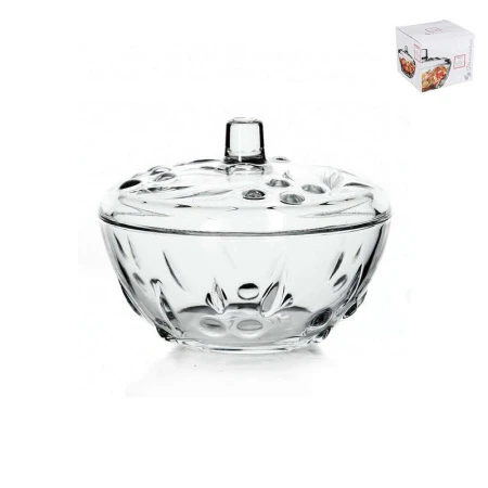 Конфетница 14см стекло ПЕРЛА с крышкой (12)