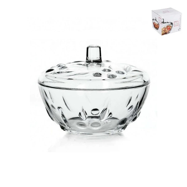 Конфетница 14см стекло ПЕРЛА с крышкой (12)