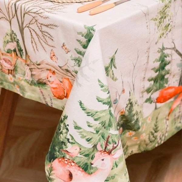 Скатерть 100% хлопок/саржа 148*218 +/-2см Лесная сказка