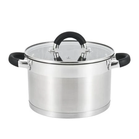 Кастрюля 4,8л h12,5см нерж.сталь со стекл.крышкой 22см (12)