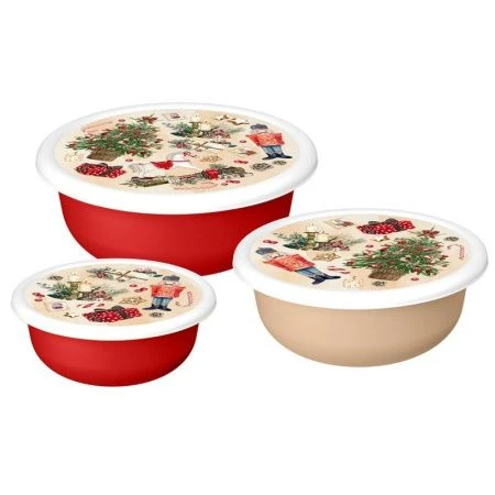 Миска 3,2л пластик ИГРУШКИ с крышкой с декором красный (24) 223138406/03