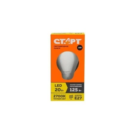 Лампа светодиодная стекло СТАРТ LEDGLS 20W-E27 (тепл. белый свет) (10/100)