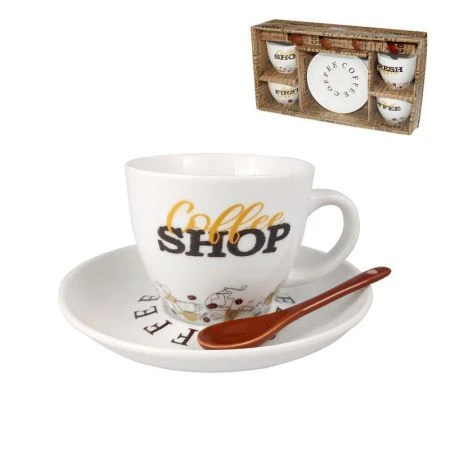 Чайный набор 8пр фарфор Coffeёк на 4 персоны 180мл с ложками подар.уп. RS097-1945J (8)