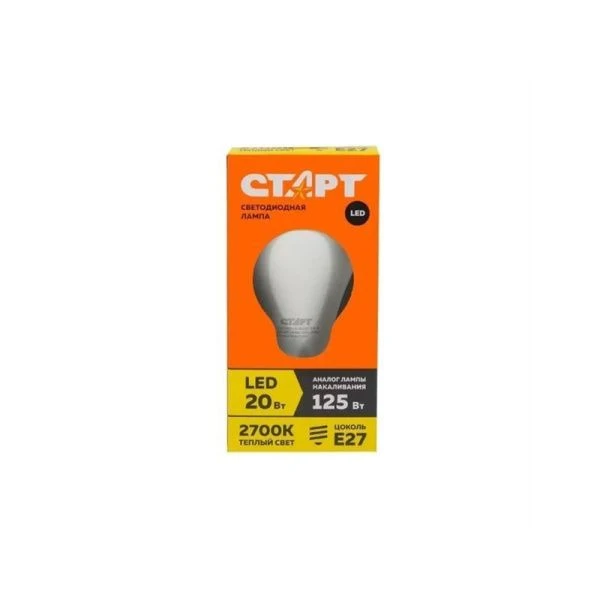 Лампа светодиодная стекло СТАРТ LEDGLS 20W-E27 (тепл. белый свет) (10/100)