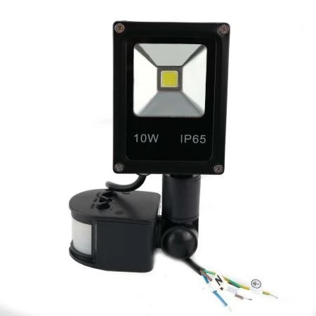 Прожектор светодиодный металл 10Вт 220-240В с датчиком движ(холод.свет)9х5,5х27см LPR- 10-6500К-M-SE