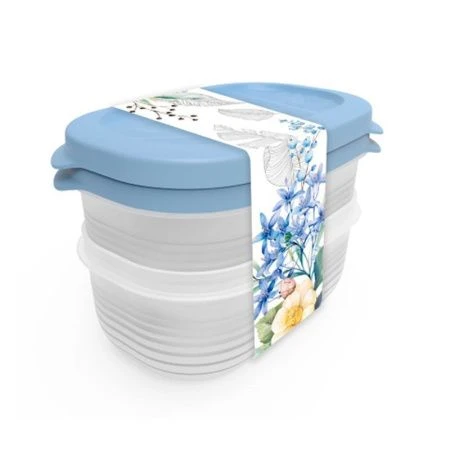 Контейнеры пищевые набор 2пр 650мл пластик ЦВЕТУЩИЙ САД (12)