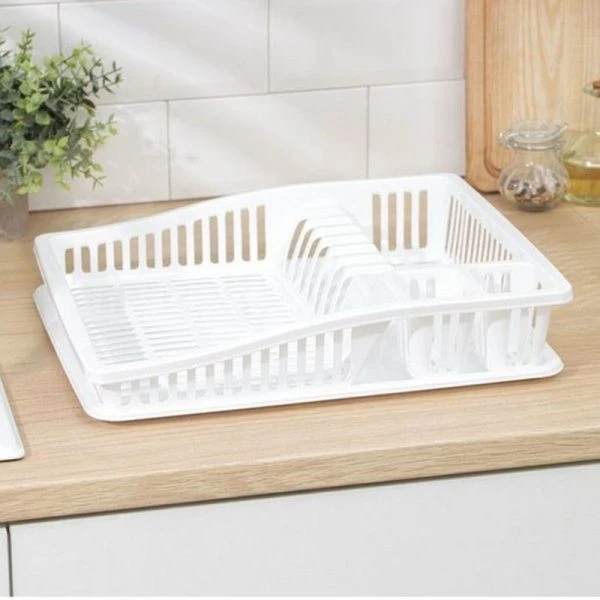 Сушилка для посуды 382*301*80мм пластик СТЕП белая (24)