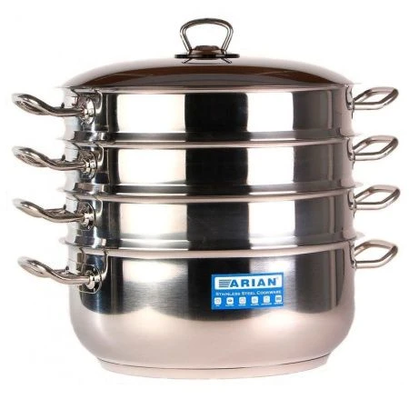 Мантоварка 3-х уровневая 7л (дно d22см) нерж.сталь Ариан Гастро мет.крышка 28см 4KTCLK0728002 (1)