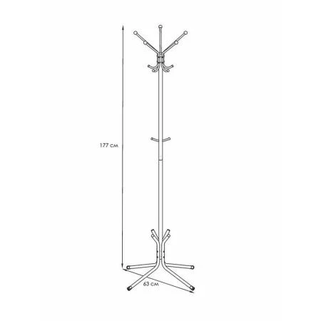 Вешалка напольная 5 крючков МегаЛуч коричневая (1)