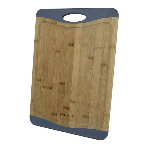 Доска разделочная 39*28*1,3см бамбук с силикон.вставками арт. 10071 (12)