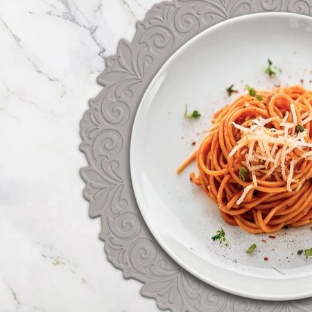 Салфетки сервировочные набор 2шт 38см ПВХ Экокожа серый (25)