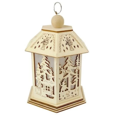 Фигурка новогодняя световая Домик дерево 19,5см, 2 вида (тип батарейки ААА-2 шт.)