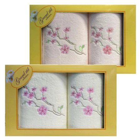 яяяНабор полотенец 2пр 45*90/65*135 махровые Сакура GS055