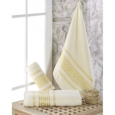 яяяПолотенце махровое 70*140см жаккард Karna ITEKA (Кремовый)