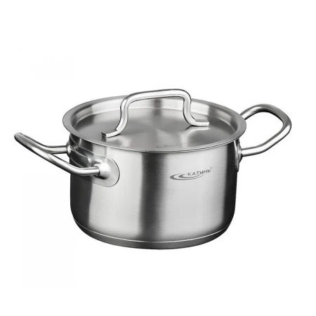 Кастрюля 1л нерж.сталь ОБЩЕПИТ мет.крышка d14см h7см капс.дно ТРС КТ-ОБ-01 (4)