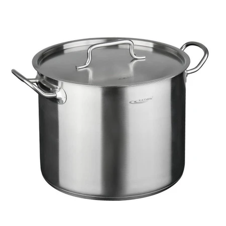 Кастрюля 20л нерж.сталь ОБЩЕПИТ-ШЕФ мет.крышка D32см H25см толщина стенок 0,8мм индукция КТ-ОБ-20 (1)