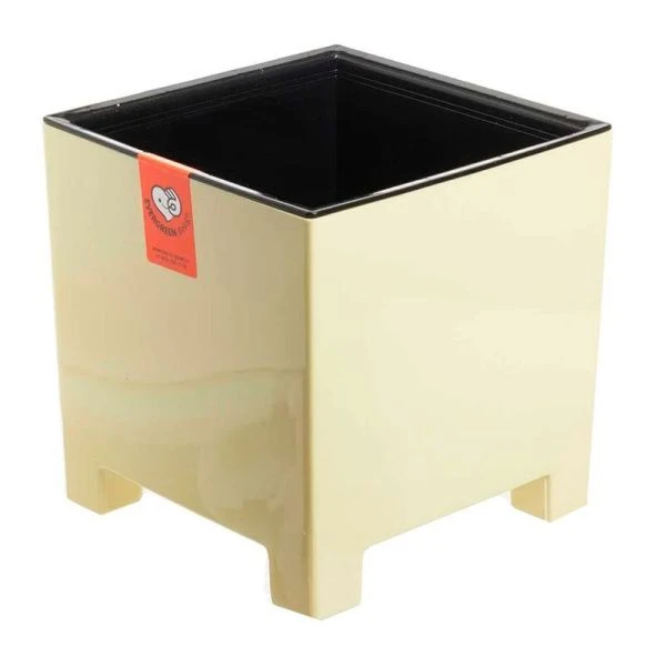 Горшок цветочный 5,5л 19*19см пластик НАРД с вкладкой желтый (6)